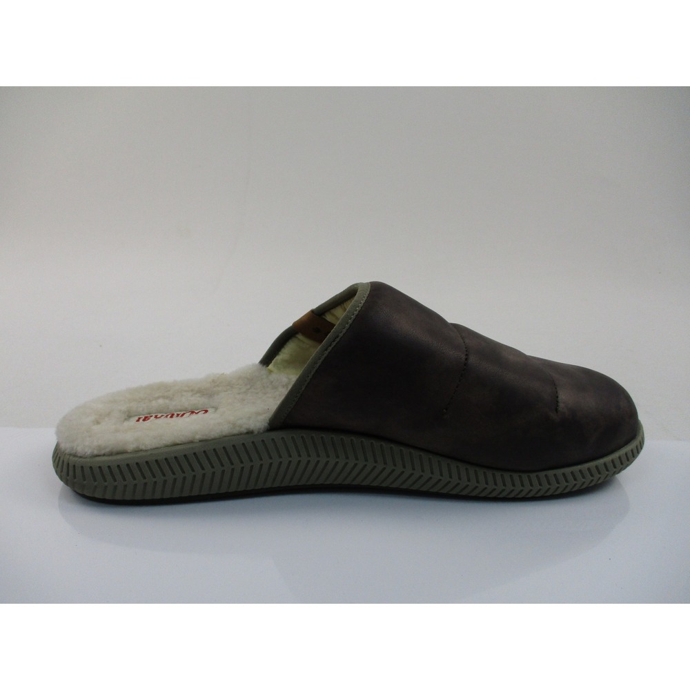 OluKai Mua 'Ili Slippers Mens 14 Brown Leather Shearling Lined Mules 10502-6321 - Picture 5 of 10